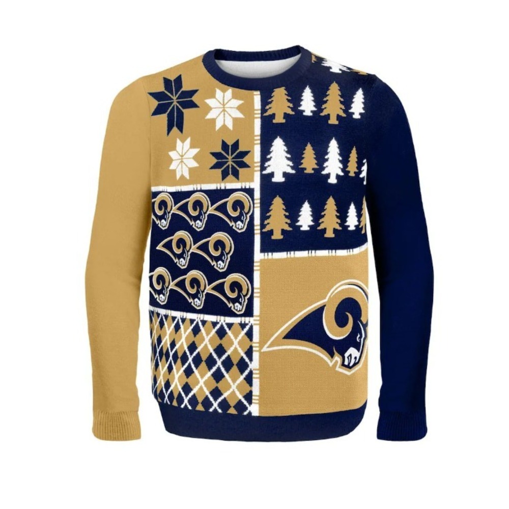 St. Louis Rams Busy Block‎ NFL Ugly Sweater Large Crew Neck Forever Collectibles